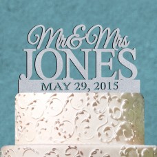 aMonogramArtUnlimited Personalized Mr and Mrs Cake Topper AONO1843